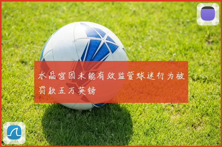 水晶宫因未能有效监管球迷行为被罚款五万英镑